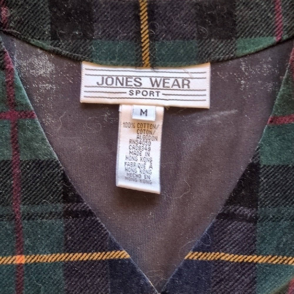 Vintage 90s‎ Jones Wear Sport Velvet Plaid Button Up Vest - Preppy Menswear M - Picture 4 of 9